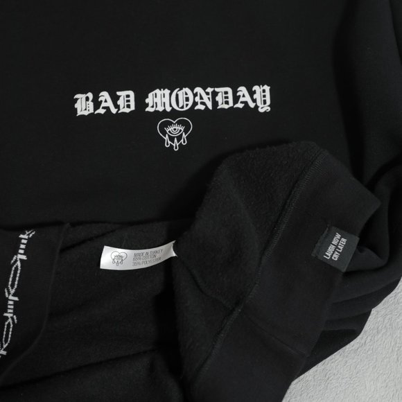 Bad Monday Barbed Cuff Black Crewneck Sweatshirt - Picture 8 of 10